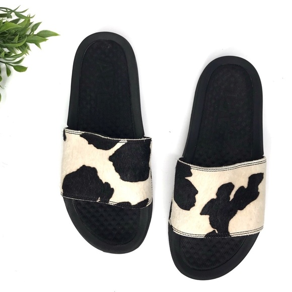 APL Iconic Calf Hair Cow Print Slides 9 - Picture 2 of 7
